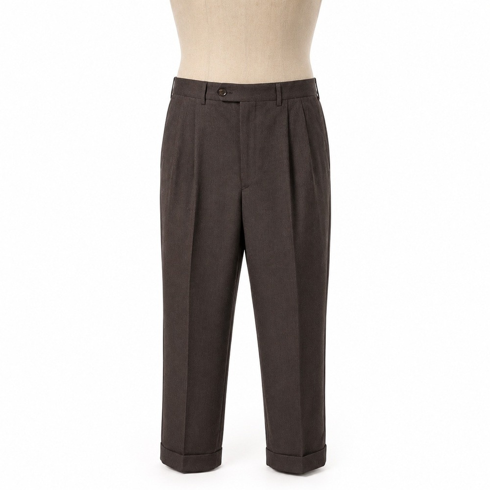 Vintage JB Britches Nordstrom Mens Pleated Cuffed Dress Pants Size 34 x 32 Italy